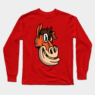 Silly Looking Horse in Confident Long Sleeve T-Shirt